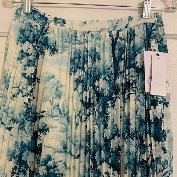 New Mestiza Daniella Pleated Twill Midi Skirt size 6 - Picture 6 of 11